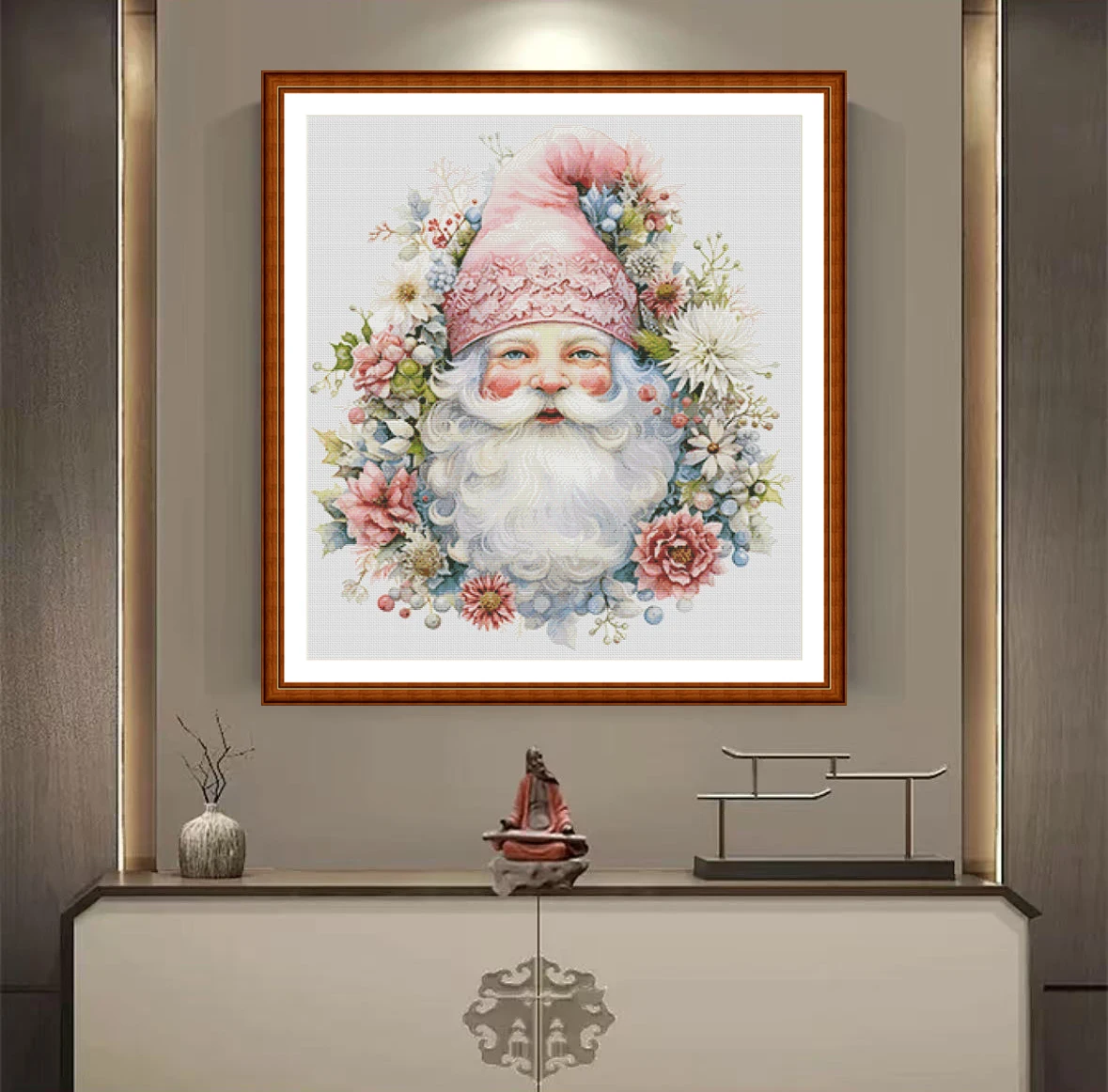 Cross Stitch Stamped Kits Beginners - [ZZ4491- Enano con Bola de Flores]