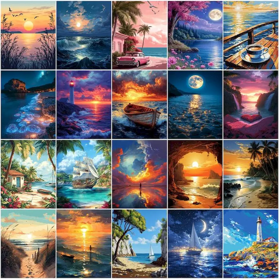 Painting Supplies - Pinturas para pintar por números, paisajes