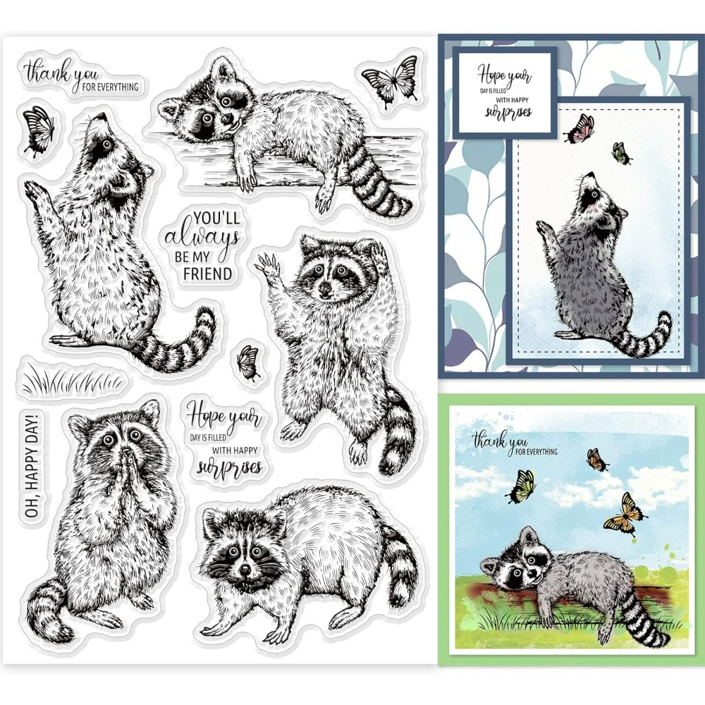 Mapaches realistas para hacer  - Clear Silicone Stamps For Card Making reseña y precio