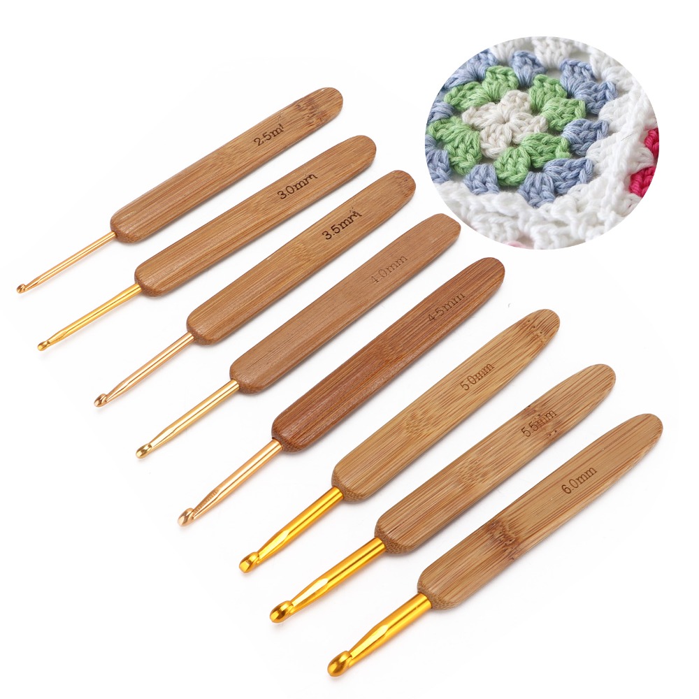 Juego de 8 agujas de ganchillo - Wooden Crochet Hooks Ergonomic Handle reseña y precio